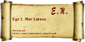 Egri Marianna névjegykártya